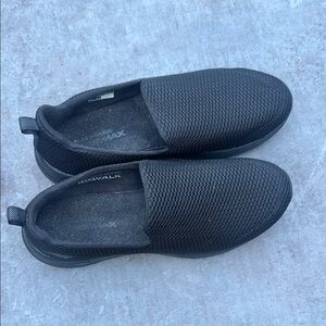 Skechers Black Loafers Slip-On Shoes with Breathable Knit Upper